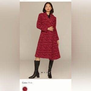 NWT Anthropologie Hutch Kat Chic Red Tweed Coat